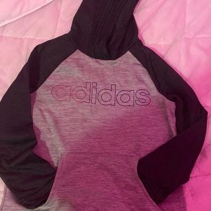 Adidas Youth Girls Grey & Black Hoodie Youth Size L/G (14)